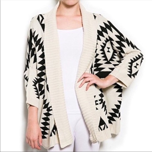 36 Point 5 Sweaters - 36 Point 5 Aztec print shawl cardigan